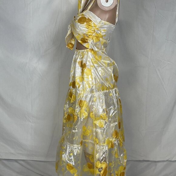 Autumn Adeigbo Women's Sleeveless Midi Dress Yellow Size 2 - Picture 3 of 8